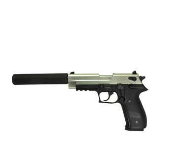 9 MM Pistol with suppressor